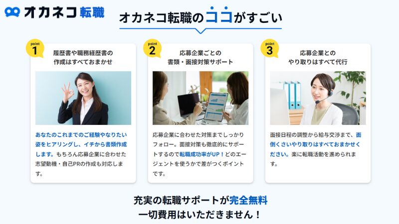 オカネコ転職の強み