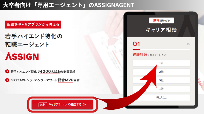 大卒者向け「専用エージェント」のASSIGNAGENTを徹底解説